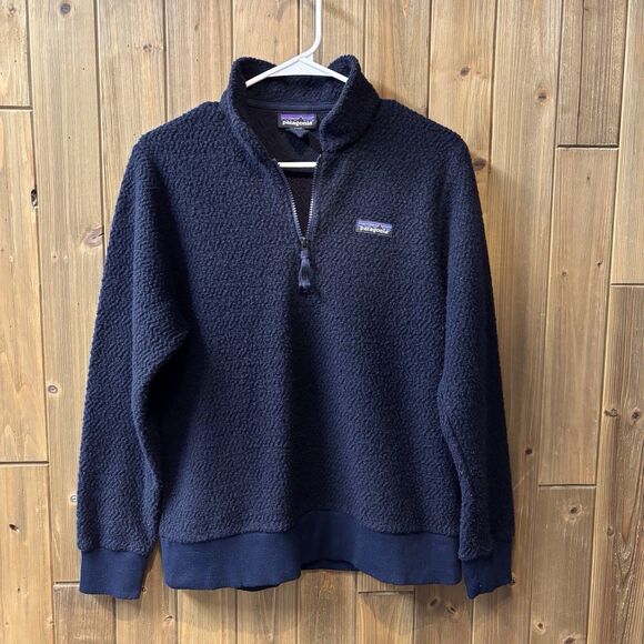 Patagonia Women’s W’s Woolyester Fleece 1/4 Zip Navy Blue Pullover Size Medium - Picture 2 of 11